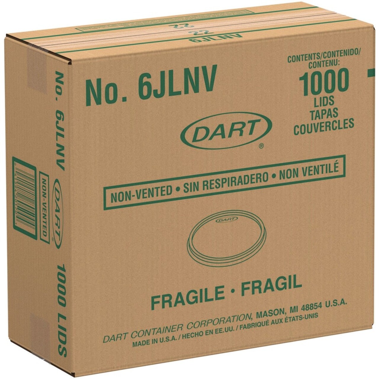 Dart Non-Vented Cup Lids for 6 oz. Cups and 2-4 oz. Food Containers - Translucent (1000/Carton)